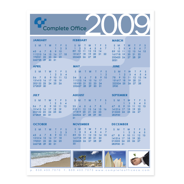 Complete Office 2009 calendar