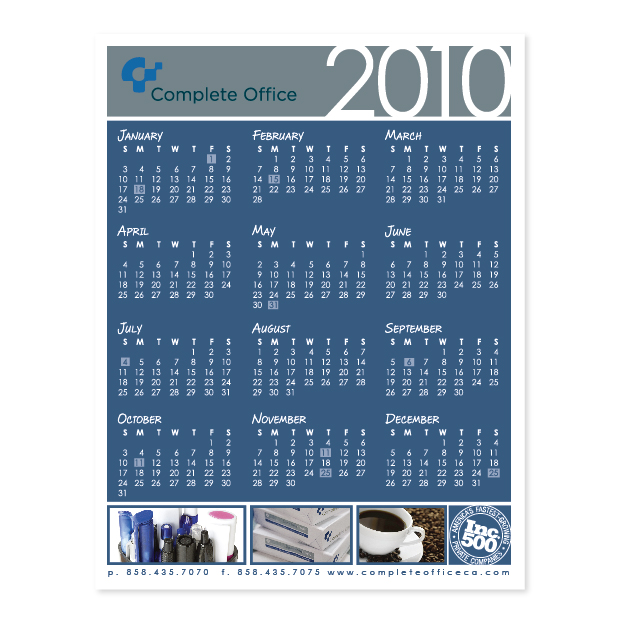 Complete Office 2010 calendar